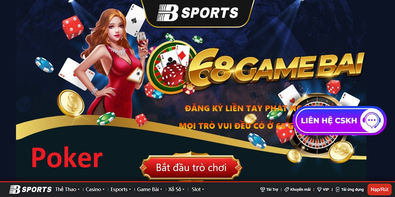 Poker online site:68gamebai.co là gì?